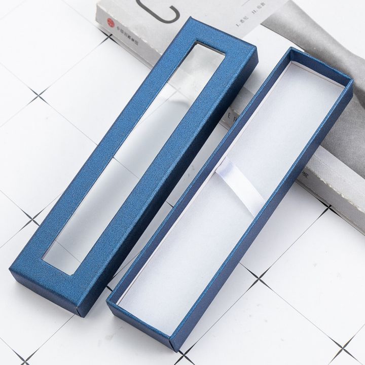 กล่องใส่ปากกาหน้าต่างแบบโปร่งใสขายส่ง10ชิ้น-เซ็ต-กล่องใส่ปากกาบรรจุภัณฑ์กระดาษกล่องขายส่ง