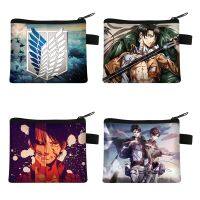 Dompet Anime Attack On Titan Dompet Saku Koin Kartu ID Dompet Kanvas Kartun Kantung Ritsleting Hadiah Anak Perempuan Laki-laki