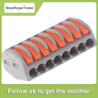 NewHopeTreee 2/3/4/5/8วิธีที่สามารถนำกลับมาใช้ใหม่ได้ Spring LEVER Terminal BLOCK สายไฟสายไฟสายไฟ