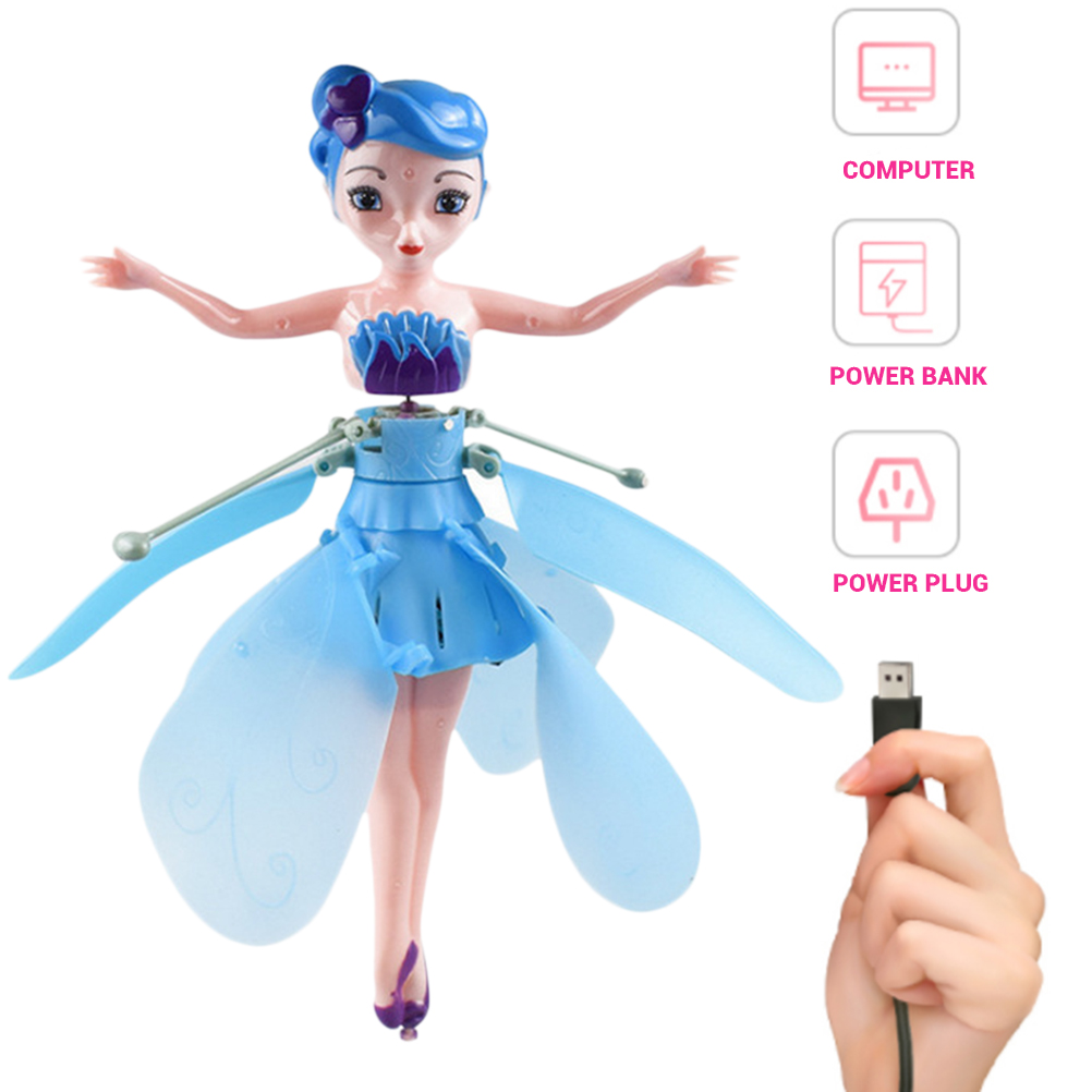 Flying Fairy Toy,RC Smart Induction Helicopter Kids Toys Teen Toys Flying Princess Doll,for Kids Aged 6 and up 