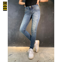 SUPFADE011(W) กางเกงยีนส์ผู้หญิงทรงเดฟ ผ้ายีนส์ยืด Womens Skinny Jeans (Gasoline &amp; Garage)ปั๊มน้ำมันแก๊สโซลีน (SUP FADE)