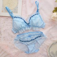 Fairy Japanese Lace Bra Set Cute Student Lolita Underwear Sweet Comfortable Bra Sexy Plush Emroidery Women Lingerie Brifes