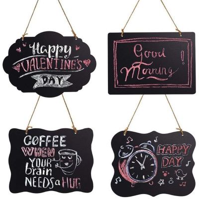 Rustic Chalkboard Hanging Signs Double Sided for Standard Chalk Message Board for Business Stores Bars Barber Shops