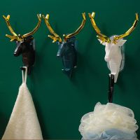 Creative Antlers Wall Mounted Hook Waterproof Key Storage Hook for Bathroom Adhesive Coat Hat Hanger In Stock