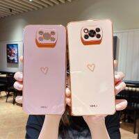 325วังฮีขายดี - / Love Heart Square ชุบโทรศัพท์กรณีสำหรับ Xiaomi Mi Poco X3 Pro X 3 Nfc Gt X4 M4 Pro 4G 5G Poko X3pro M3 F3ซิลิโคนฝาครอบ Fundas