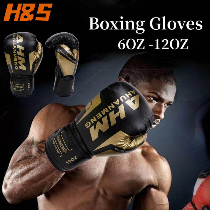 612OZ Boxing gloves Adjustable Size PU Leather Gloves Training