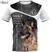 HX Newest Malinois Dog Unisex T-Shirt Men Streetwear 3D Print Harajuku Short Sleeve Casual Hip Hop Pullover Drop Shipping