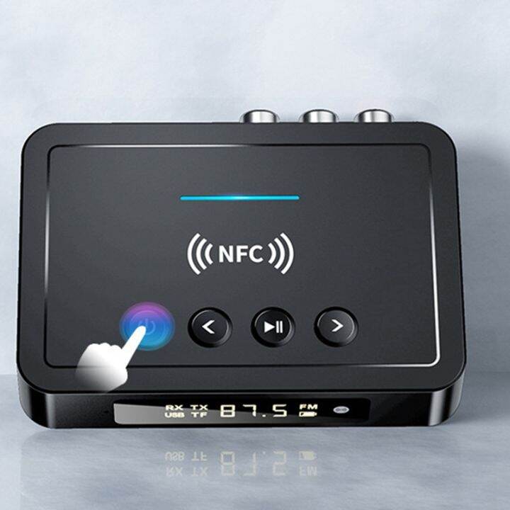 nfc-bluetooth-receiver-5-0-bluetooth-transmitter-bt5-0-fm-stereo-aux-3-5mm-jack-rca-optical-wireless-handsfree-call-bluetooth-audio