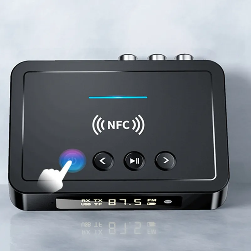 Bluetooth 5.0 Receiver Transmitter FM Stereo AUX 3.5mm Jack RCA Optical  Wireless Handsfree Call NFC