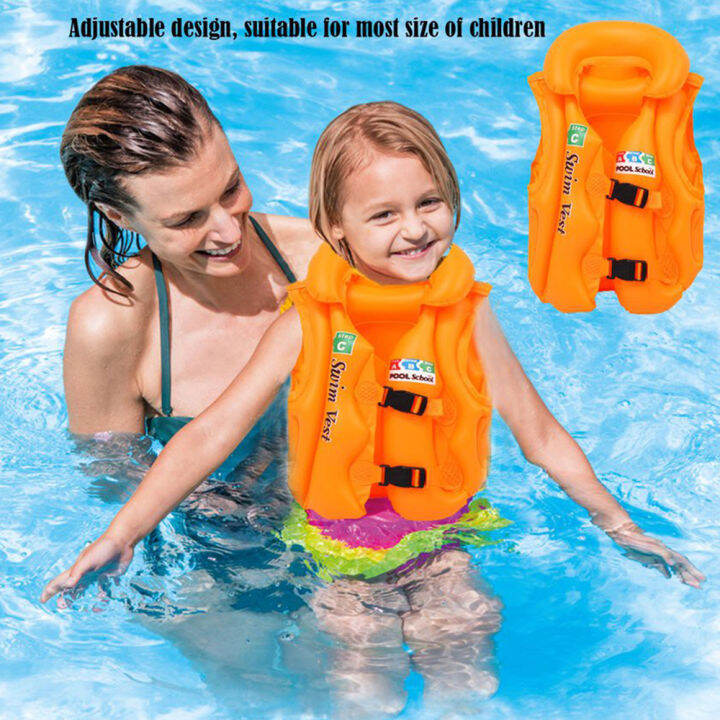 Inflatable Safety Life Jacket Vest Pool School Children Learn Swimming