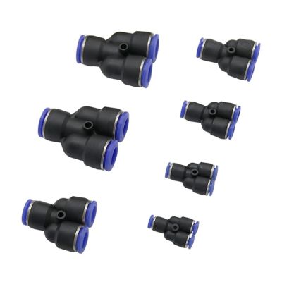 4/6/8/10/12/14/16mm Y Shaped Quick Connect PVC Connector PU/PE/Nylon Water Pipe Coupling Joints Pneumatic Fittings 3 Pcs Pipe Fittings Accessories