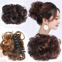 ผู้หญิงผม Buns สังเคราะห์ CURLY Chignon Ombre Claw ผมยุ่ง Buns Updo Claw คลิปใน Hairpiece สำหรับผู้หญิง