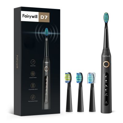Fairywill หัวเปลี่ยนสำหรับแปรงฟันอิเล็กทรอนิกส์แบบชาร์จไฟได้หัวชาร์จ USB แปรงสีฟันไฟฟ้าโซนิค FW-507กันน้ำ