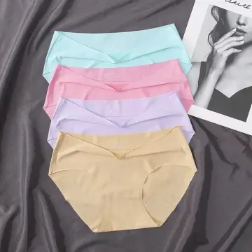 Ice Silk Panties for Women Girls' Seamless Underwear Traceless Intimates  Ruffle Cotton Crotch Briefs