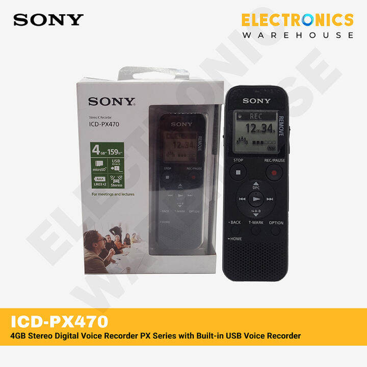 Sony ICDPX470 4GB Stereo Digital Voice Recorder PX Series with Built