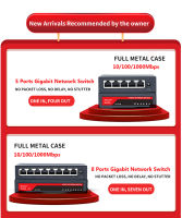 Kuwfi-Switch Gigabit Ethernet Port สำหรับกล้อง IP WIFI Wireless Router Office dorms 10 100 1000 1000Mbps 5 8 10พอร์ต