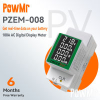 PZEM-008 1PC Din Rail Power Energy Meter Electronic Kwh Meter Wattmeter มัลติดิจิตอลแอมป์มิเตอร์โวลต์มิเตอร์ AC 50-300V 100A