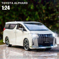 1:24โตโยต้า Alphard ล้อแม็ก D Iecast รถโมเดลของเล่นจำลองสูงโลหะธุรกิจยานพาหนะรุ่นแสงเสียงของเล่นของขวัญเด็ก