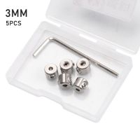 GJPJ-5pcs Stainless Steel Shaft Collar Set Screw Style 3mm 4mm 6mm 8mm 12mm Woodworking Drill Stopper Drill Depth Sring