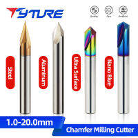 TYTURE Chamfer Pengilangan Pemotong Karbida 60 90 120 Darjah Bersalut 2 3ร่องมุม Countersink Counterchamfering Mill ขอบ Burring