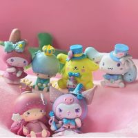 โมเดลตุ๊กตาฟิกเกอร์ Sanrio Hello Kitty Kuromi Dream Fairy Series ของเล่นสําหรับเด็ก 6 ชิ้น