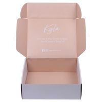 Custom Printed White Pink Unique Corrugated Shipping Boxes Custom Logo Cardboard Mailer Box