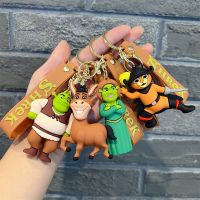 New Creative cartoon figure keychain Fiona cute boots puss poor mouth donkey key chain men and women bags small pendant