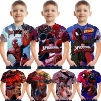 Kids Spiderman Tshirt Boys Short Sleeve Cartoon Round Neck  Baby Short Sleeve Fashion Casual Summer Clothes