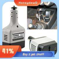 HONEYDEWD แบบพกพาได้ ซ็อกเก็ต เครื่องชาร์จอินเวอร์เตอร์ DC 12V/24V เป็น AC 220V อินเวอร์เตอร์รถยนต์ ตัวแปลง DC-AC ตัวแปลงไฟฟ้า