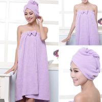 【CC】 Soft Microfiber Absorbent Dry Spa Beach Bathrobe Cap for