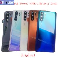 ประตูหลังฝาหลังปิดโทรศัพท์เดิมมีที่จับกล้องรูปตัวยูสำหรับ Huawei P30 Pro P30pro ฝาหลังตัวเครื่องพร้อมอะไหล่ซ่อมโลโก้