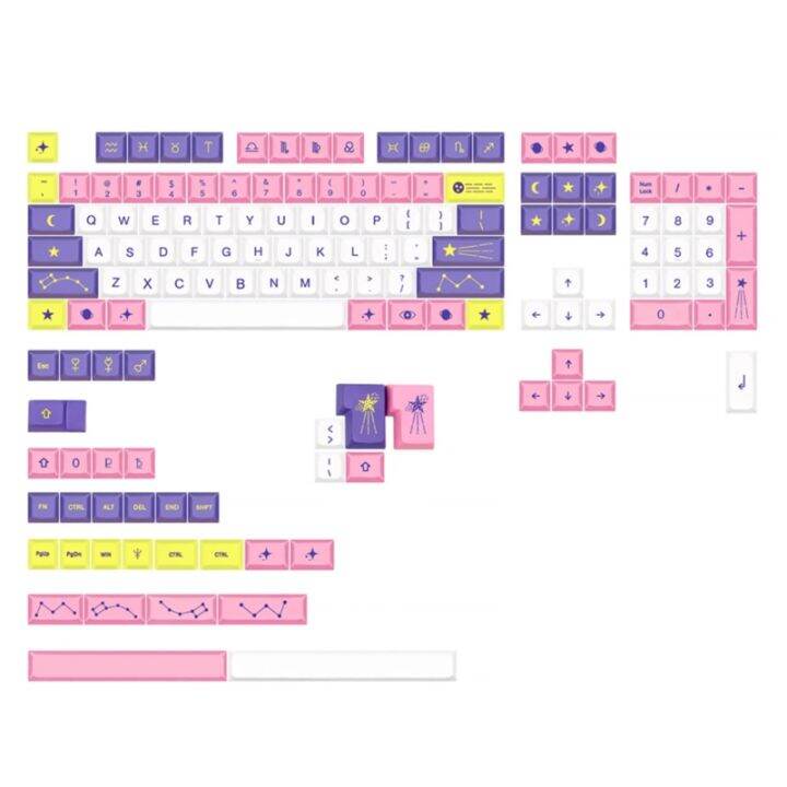 143Key Cute Constellation Keycap XDA Profile PBT Dye-Sub Keycaps for ...