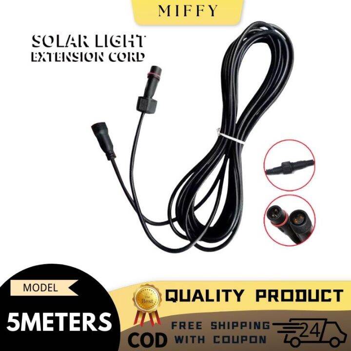 Solar Light Extension 5 Meters Power Cord IP67 Solar Powered Floodlight