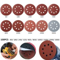 100pcs125mm Sandpaper Round Shape Sanding Discs Hook Loop Sanding Paper Buffing Sheet Sandpaper 8 Hole Sander Polishing Pad