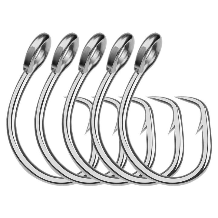 XEANG 5pcs Anticorrosion Giant Fishing Hook Stainless Steel 11/0