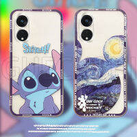 เคสโทรศัพท์OPPO Reno8 T 5G Reno8T 4G 2023สติชปริศนาและดาวลวดลายโปร่งใสนิ่มเคสโทรศัพท์8 T 5G