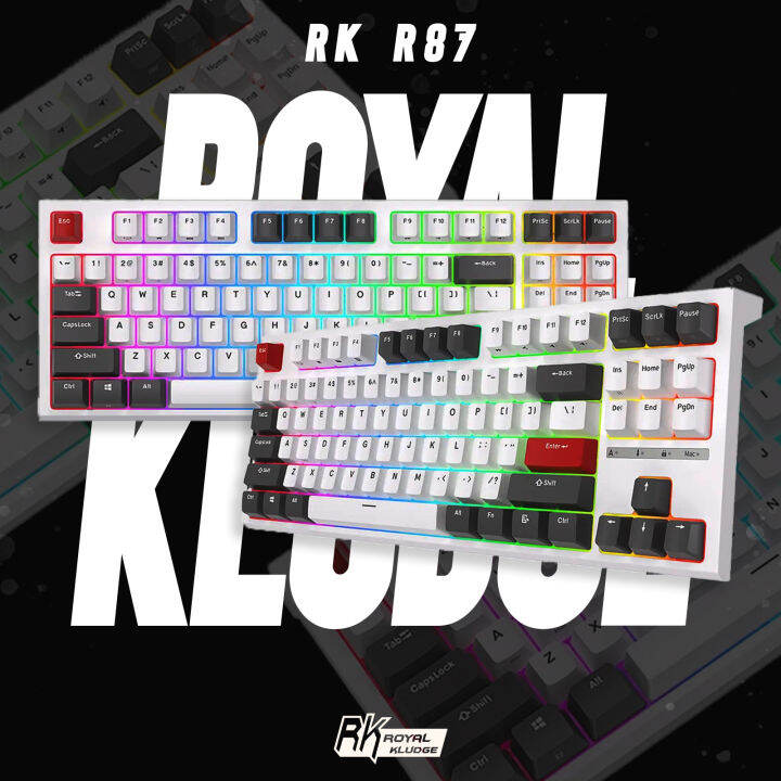 Royal Kludge RK R87 87 Keys 80% RGB Wired Mechanical Keyboard Hotswap ...