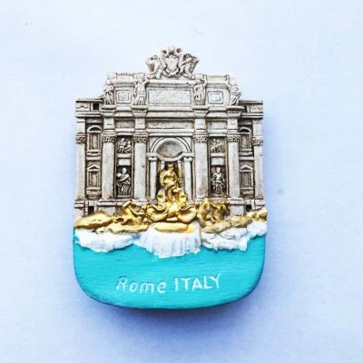 Romantic Place Italy Rome Wishing Pool Three-Dimensional Architectural Tourist Souvenirs Magnetic Stickers Refrigerator Stickers Creative Hand Letter 【Refrigerator sticker】✥♈✺