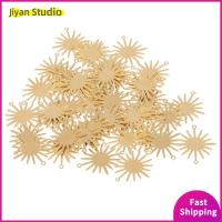 JIYAN2866 50pcs ดวงอาทิตย์ดวงอาทิตย์ดวงอาทิตย์ เสน่ห์ของดวงอาทิตย์ 2-Hole ครับ ทองคำขาวชุบทองเหลือง เสน่ห์เชื่อมโยงดวงอาทิตย์ เครื่องรางดวงอาทิตย์ขนาดเล็ก เครื่องรางตัวเชื่อมต่อ ทำเครื่องประดับ DIY