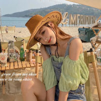 American Style Western Cowboy Hat Womens Summer Sun Hat Wear Photo Hat Knights Cap All-Match Hot Girl Sun Protection Hat