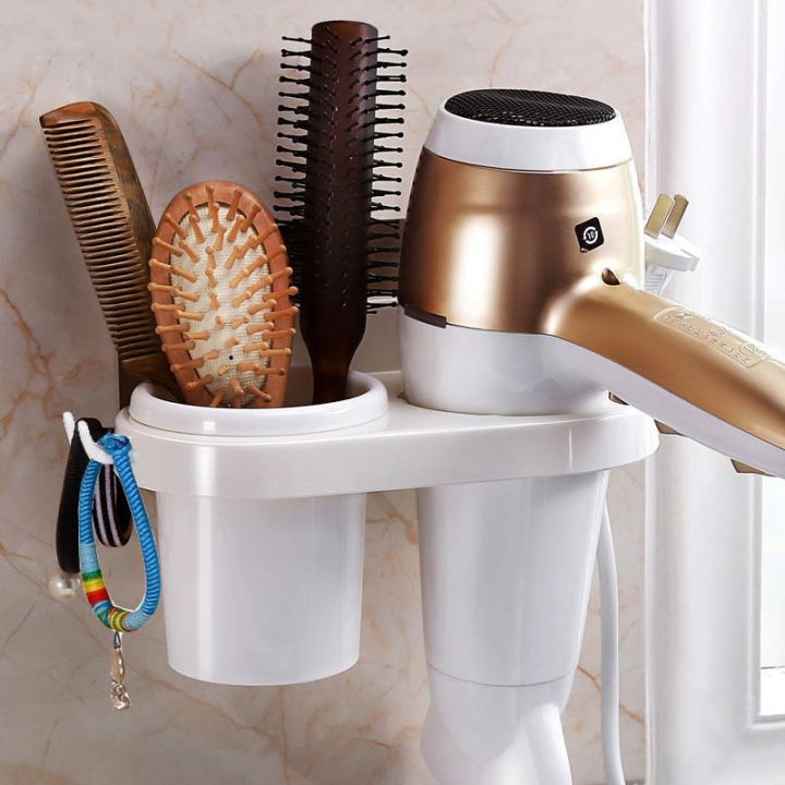 cw-wall-mounted-hair-dryer-holder-organizer-rack-shelf-storage-shelves-blower-accessories