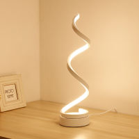⚡FT⚡โมเดิร์น LED เกลียวโคมไฟตั้งโต๊ะโค้งโต๊ะหัวเตียงโคมไฟสำหรับห้องนั่งเล่นห้องนอนโคมไฟอ่านหนังสือ