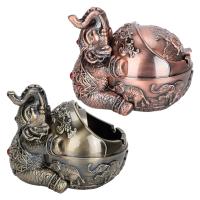 hot【DT】 Windproof Ash Tray with Lid Sculpture Ashtray Indoor Outdoor Souvenirs Statue Office Car Ornament