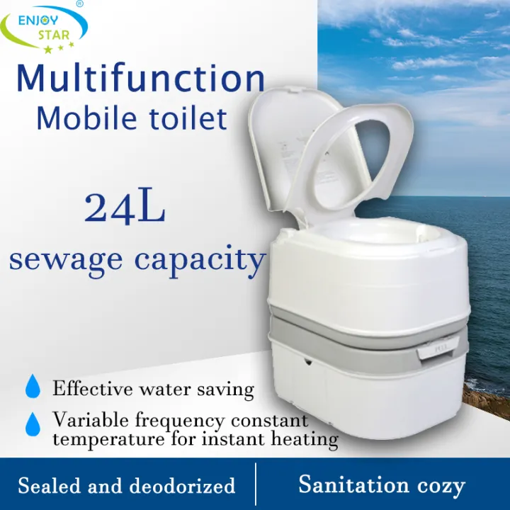24L Flushable Portable Toilet Family Outdoor Camping Portable Toilet