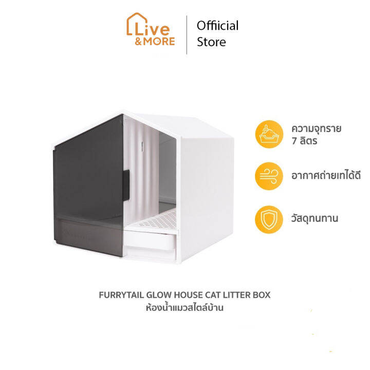 furrytail-เฟอร์รี่เทล-glow-house-cat-litter-box-กล่องครอกแมวรูปบ้าน