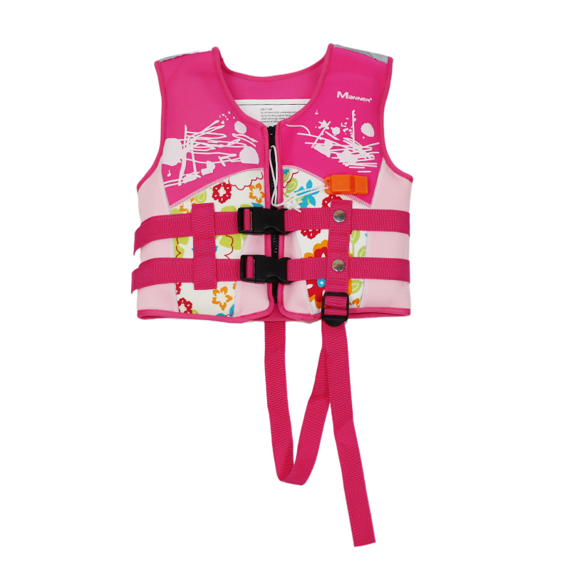 Kids Swim Vest Girls Swimming Jacket Neoprene Floatation Vest Pink L/7-10 Years 