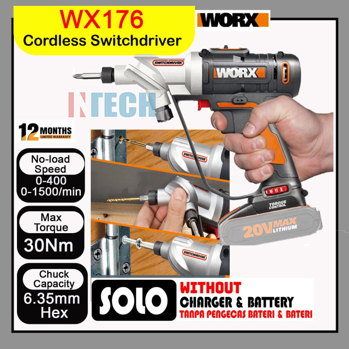 WORX WX176 SWITCH DRILL DRIVER WITHOUT BATTERY CHARGER Lazada