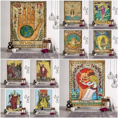 Witchcraft divination house decoration psychedelic bohemian hippie wall hanging moon tarot card wall hanging tapestry tapiz
