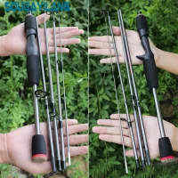 Sougayilang 1.7m Spinning/Casting Fishing Rod 5 Section Ultralight Weight EVA Handle Portable Travel Fishing Rod Fishing Tackle for Saltwater Freshwater