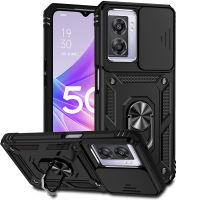 OPPO A57 2022 Case, WindCase Heavy Duty Protective Case with Ring Kickstand and Sliding Camera Cover for OPPO A57 4G/5G 2022/A77 5G 2022/Realme V23/Narzo 50 5G